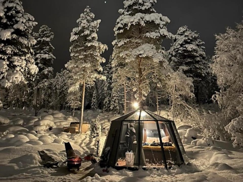Night, Natural landscape, Winter