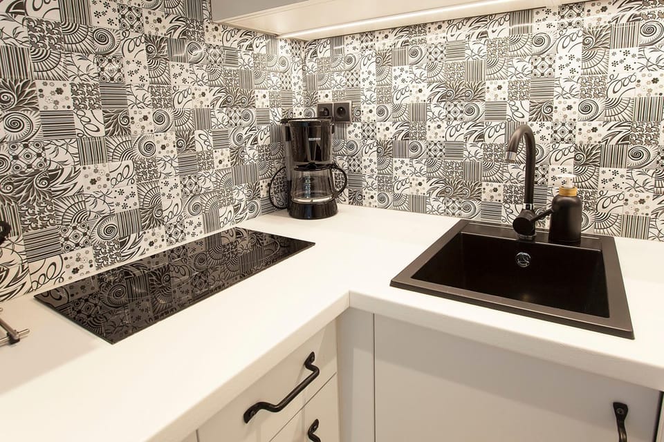 Kitchen or kitchenette, minibar, stove