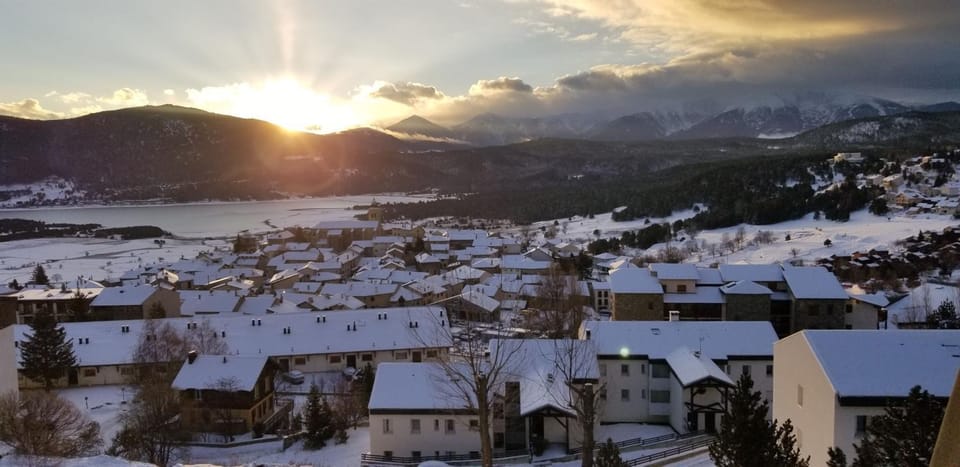Winter, City view, Lake view, Mountain view, Sunrise