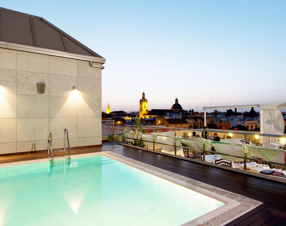 Swimming pool, Swimming pool, Sunset