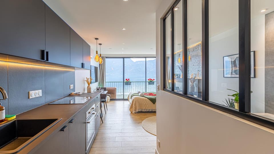 Kitchen or kitchenette, Living room, Dining area