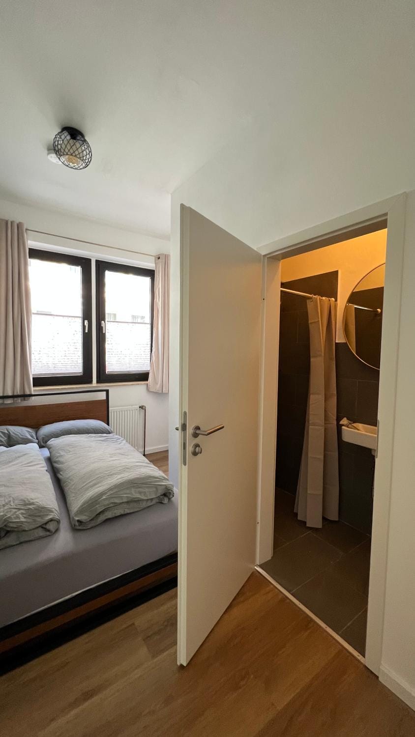 Bed, Bathroom, Bedroom