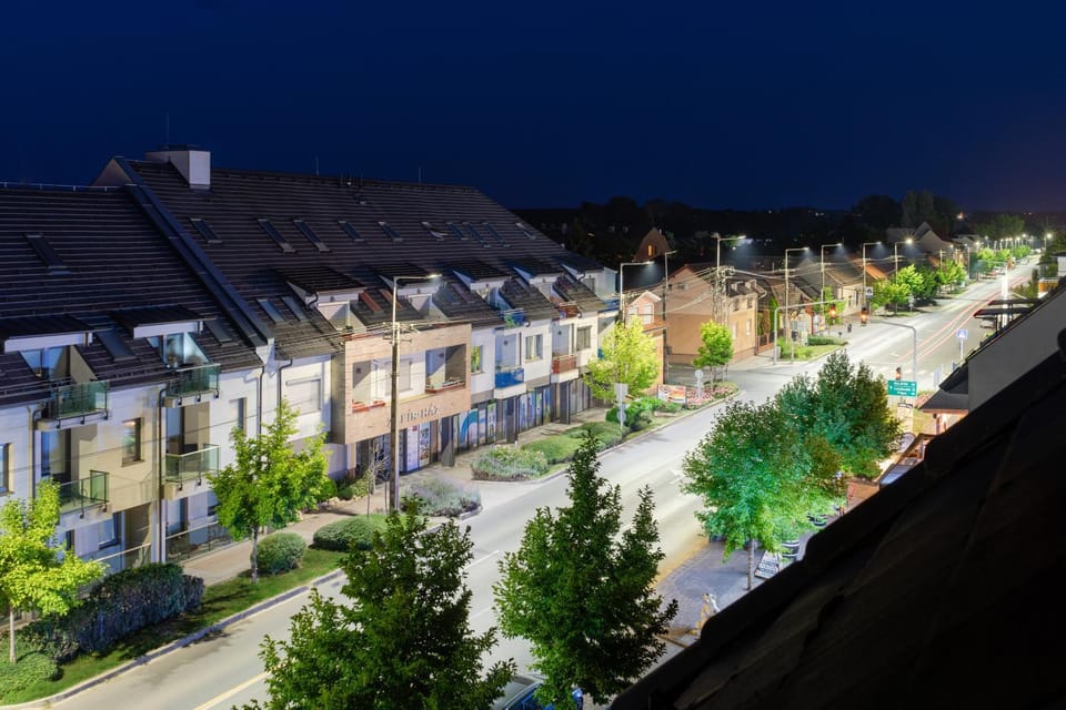 Property building, Night, City view, Street view
