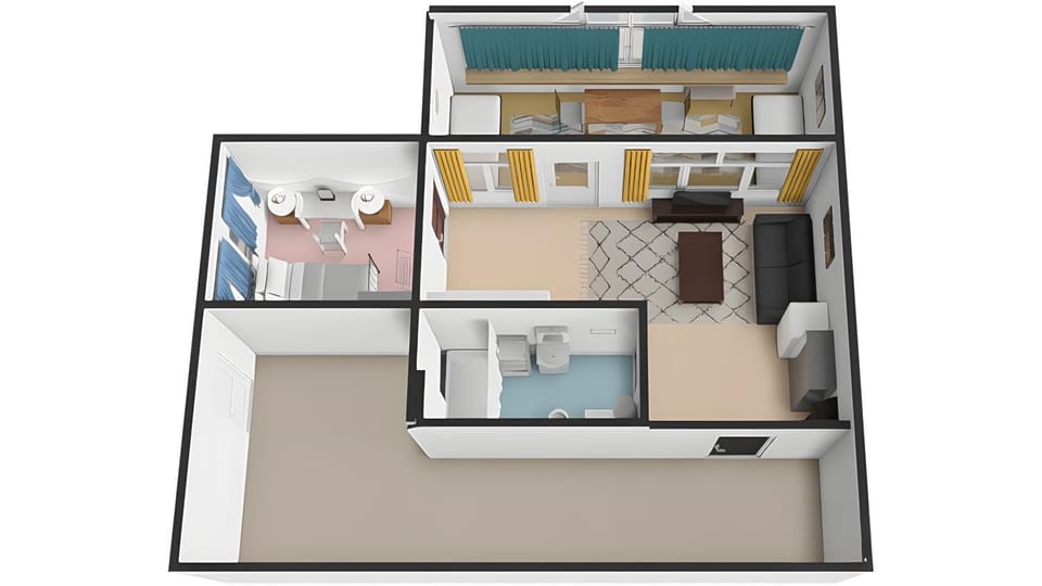 Bed, Photo of the whole room, Bedroom, wardrobe