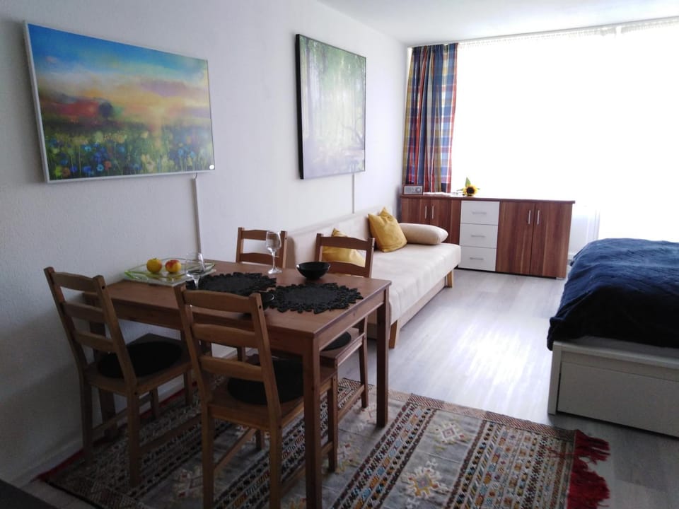 Bed, TV and multimedia, Living room, Photo of the whole room, Seating area, Dining area, Bedroom
