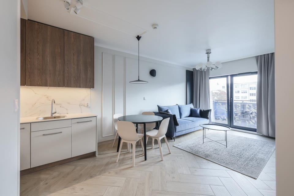 Kitchen or kitchenette, Living room, Dining area