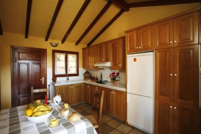 Dining area, stove, kitchen