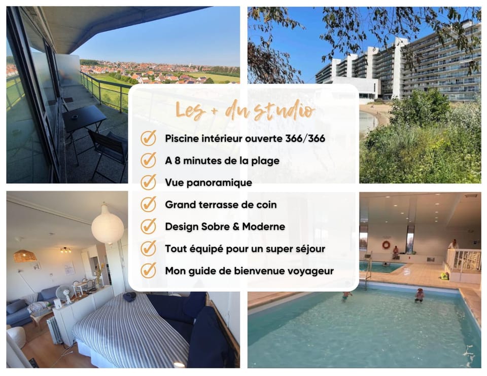 Piscine, vue, terrasse Apartment in Knokke-Heist