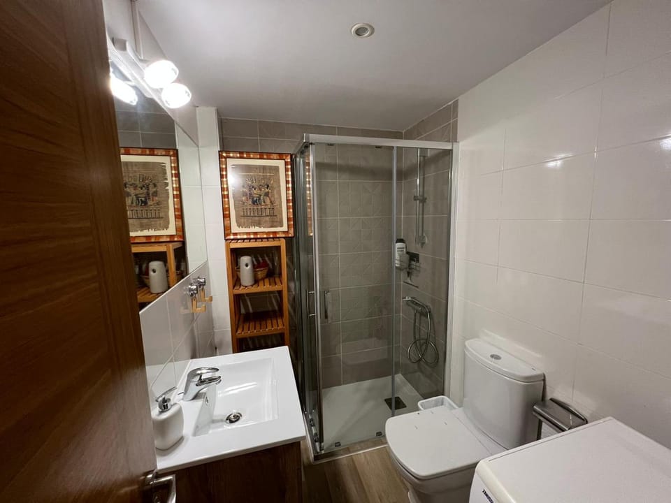 Shower, Toilet, Bathroom, towels, washing machine