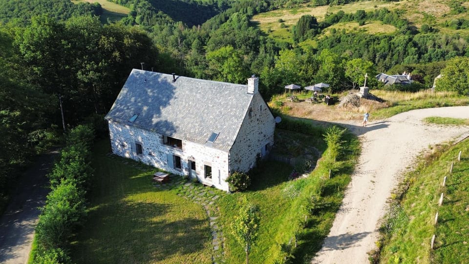 Property building, Natural landscape, Bird's eye view, Mountain view