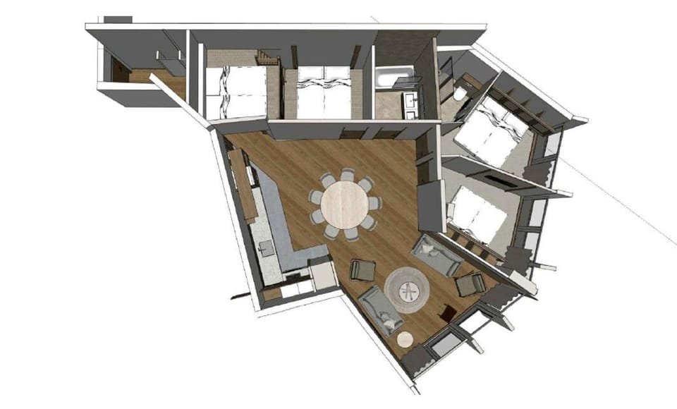 Résidence Palafour - 4 3 pièces 1 cabine : 2 chambres + 1 cabine 8 personnes – 84m2 MAE-8944 Cabin in Tignes