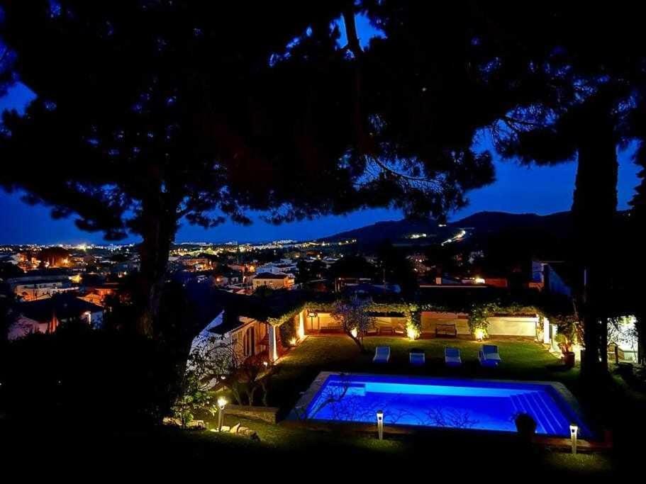 Night, Pool view, Swimming pool
