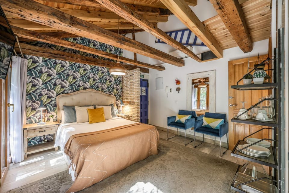 Bed, Living room, Photo of the whole room, Seating area, Bedroom