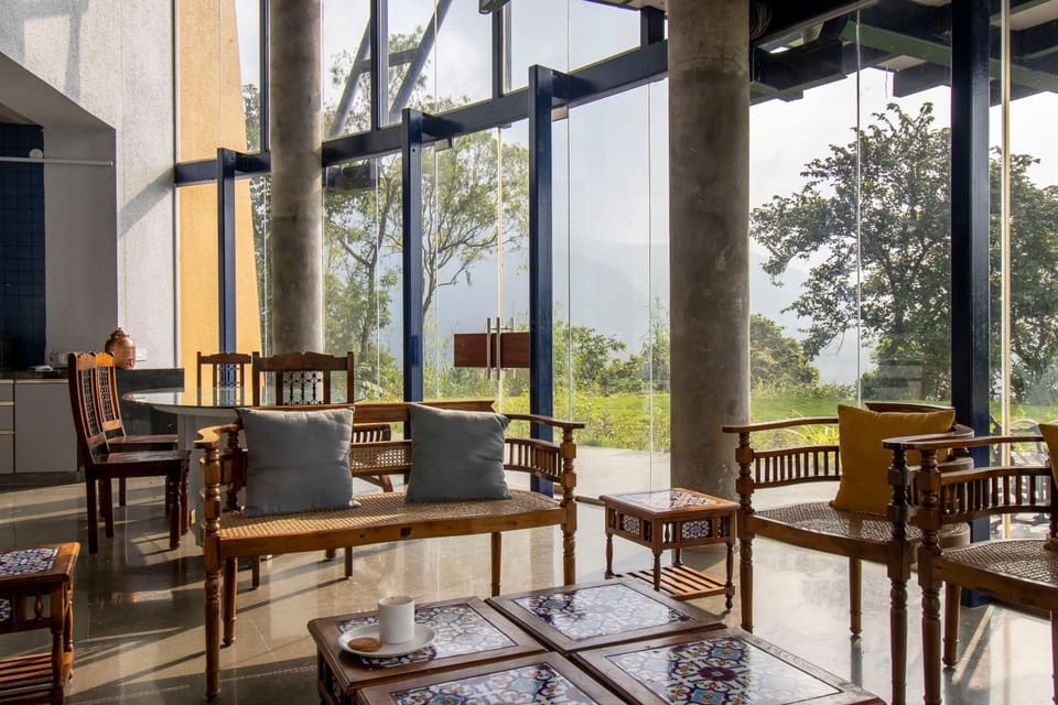 Day, Garden, View (from property/room), Living room, Seating area, Garden view, Lake view, air conditioner, air conditioner