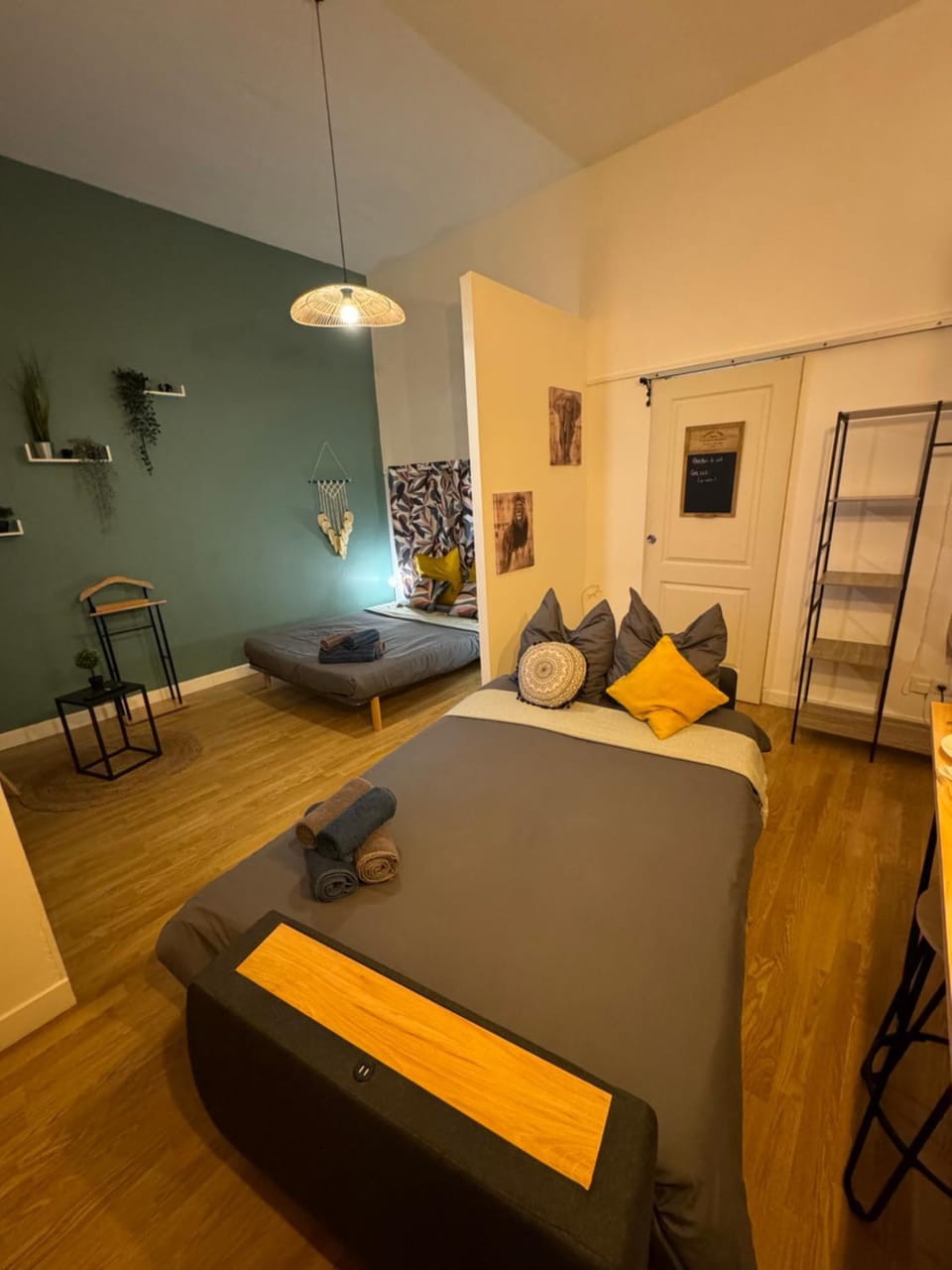 Bed, Living room, Photo of the whole room, Seating area, Bedroom