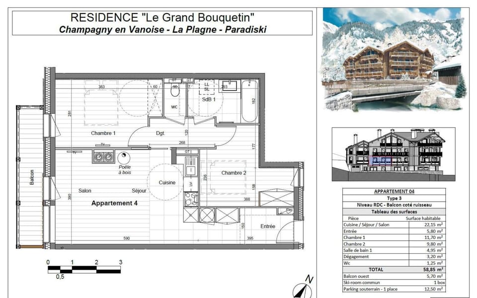 Résidence Le Grand Bouquetin - 3 Pièces pour 6 Personnes MAE-9974 Apartment in Champagny-en-Vanoise