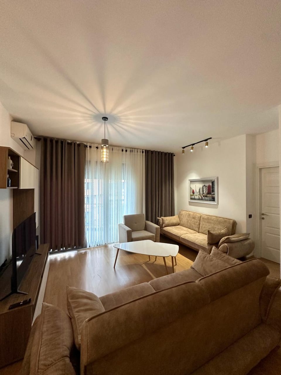 Living room, Seating area, air conditioner
