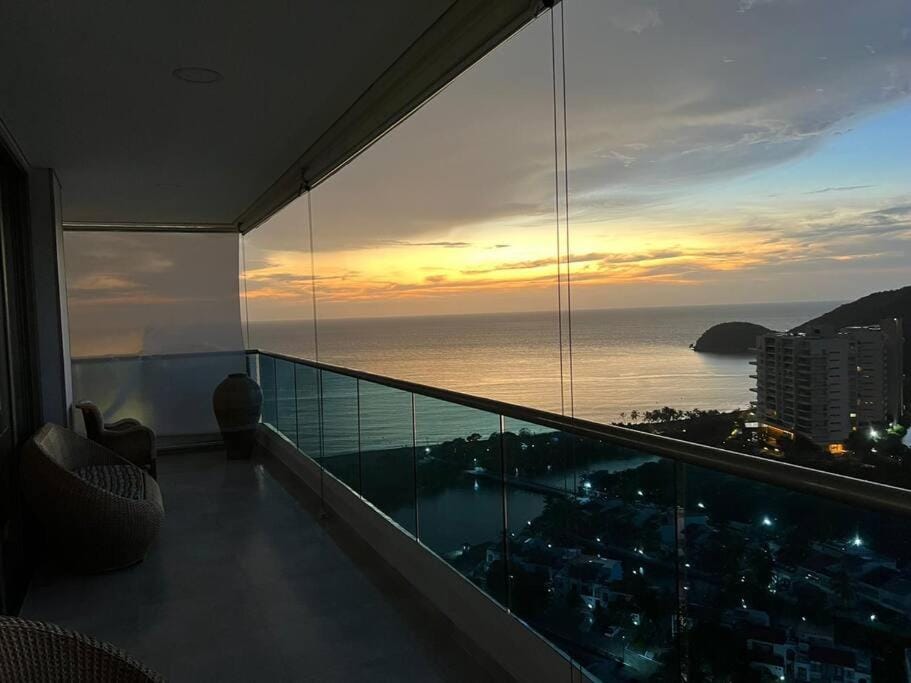 Natural landscape, View (from property/room), Balcony/Terrace, Beach, Sea view, Sunset