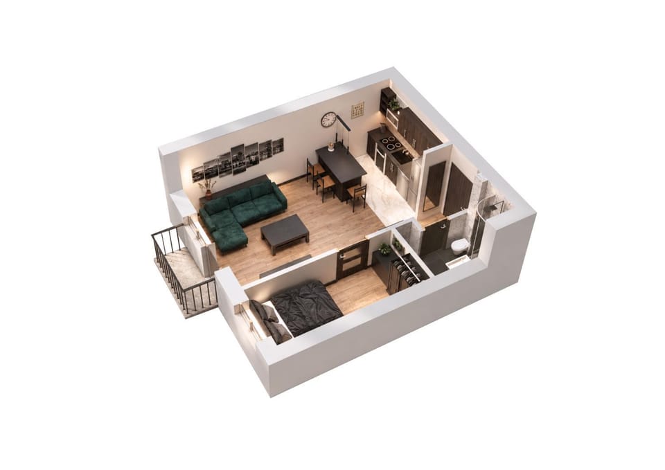 Property building, Living room, Bedroom, kitchen