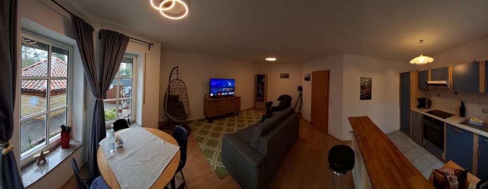 Living room, kitchen