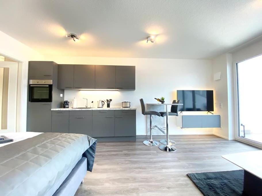 Bed, TV and multimedia, Coffee/tea facilities, Kitchen or kitchenette, Living room, Photo of the whole room, Dining area, Bedroom, stove, toaster