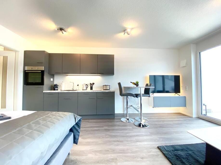 Bed, TV and multimedia, Kitchen or kitchenette, Living room, Photo of the whole room, Dining area, Bedroom, pet friendly, stove, toaster