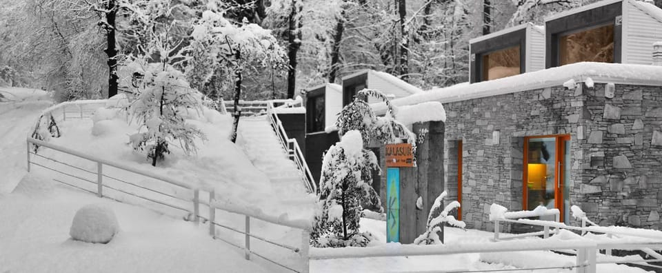 Property building, Facade/entrance, Winter, Street view