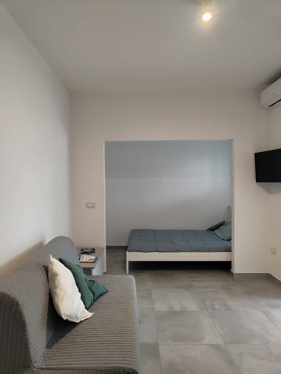 Communal lounge/ TV room, Bed, TV and multimedia, Living room, Photo of the whole room, Seating area, Bedroom, air conditioner