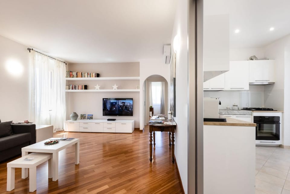 Living room, kitchen