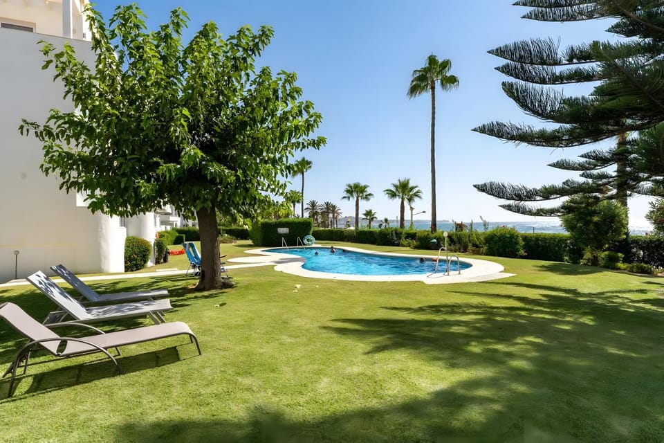Property building, Living room, Swimming pool