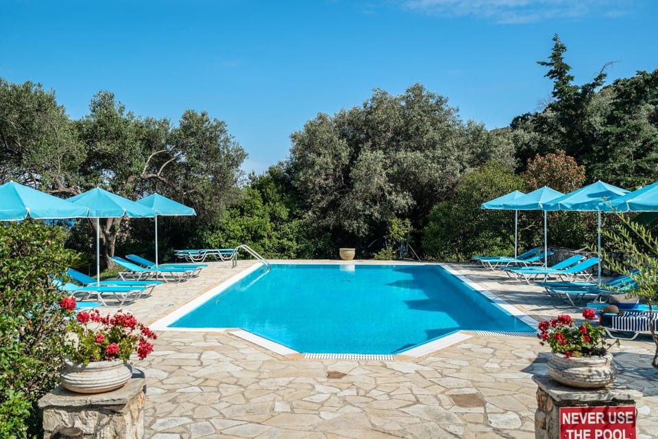 Property building, Living room, Swimming pool