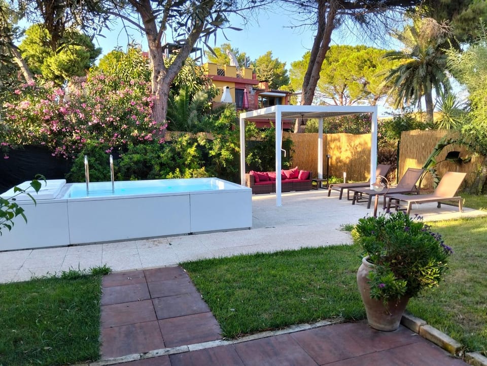 Property building, Living room, Swimming pool