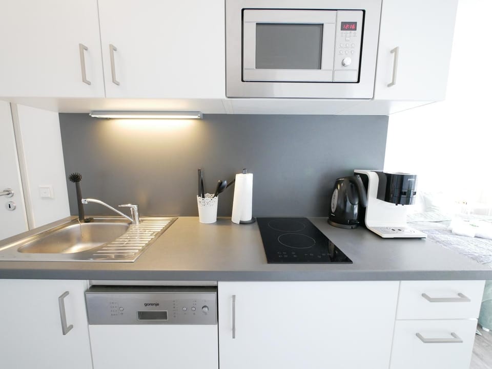 Kitchen or kitchenette, stove, kitchen