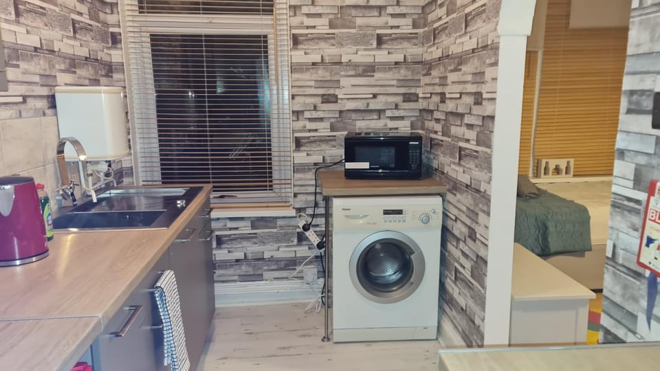 Kitchen or kitchenette, minibar, washing machine