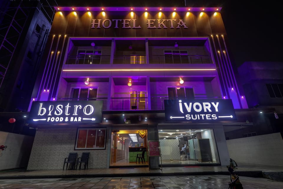 Property building, Night, Property logo or sign