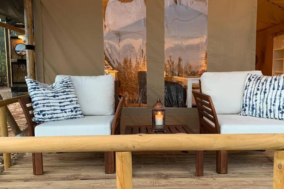 African Safari Canvas Lodge Tent Sea View Luxury tent in Peloponnese Region