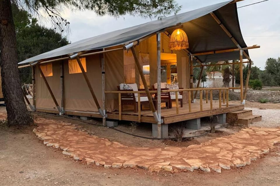 African Safari Canvas Lodge Tent Sea View Luxury tent in Peloponnese Region