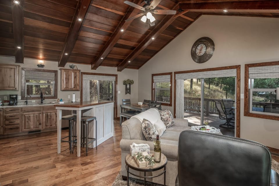 Natural landscape, Kitchen or kitchenette, Living room, Seating area, furniture