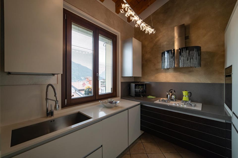 Kitchen or kitchenette, dishwasher, stove