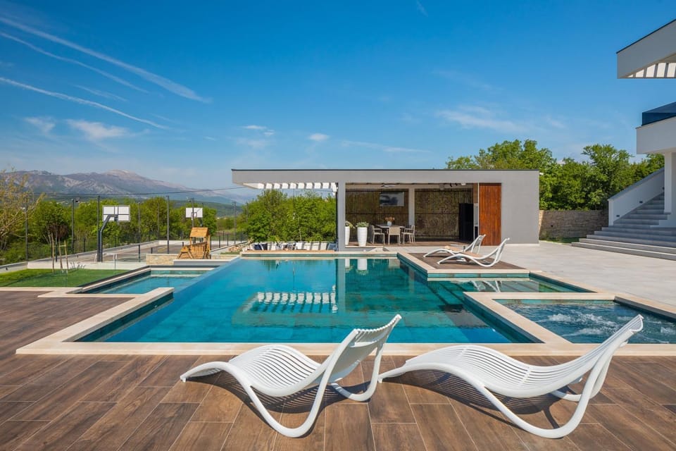 Seating area, River view, Swimming pool
