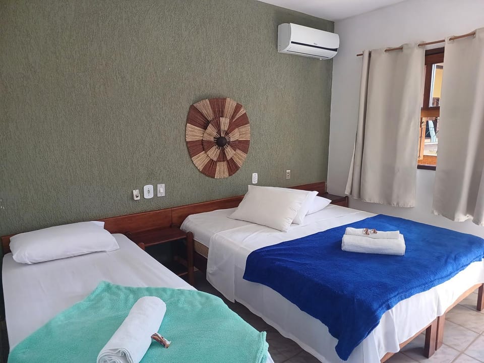 Bed, Bedroom, towels, air conditioner
