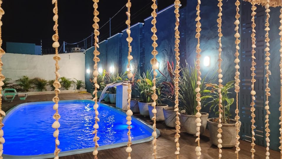 Night, Pool view, Swimming pool