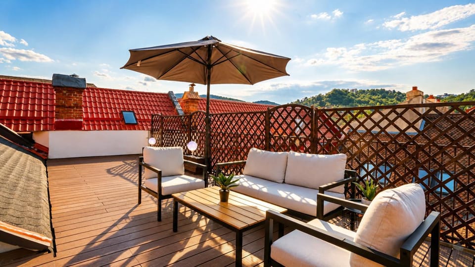 Patio, Day, Natural landscape, View (from property/room), Balcony/Terrace, Seating area, Mountain view