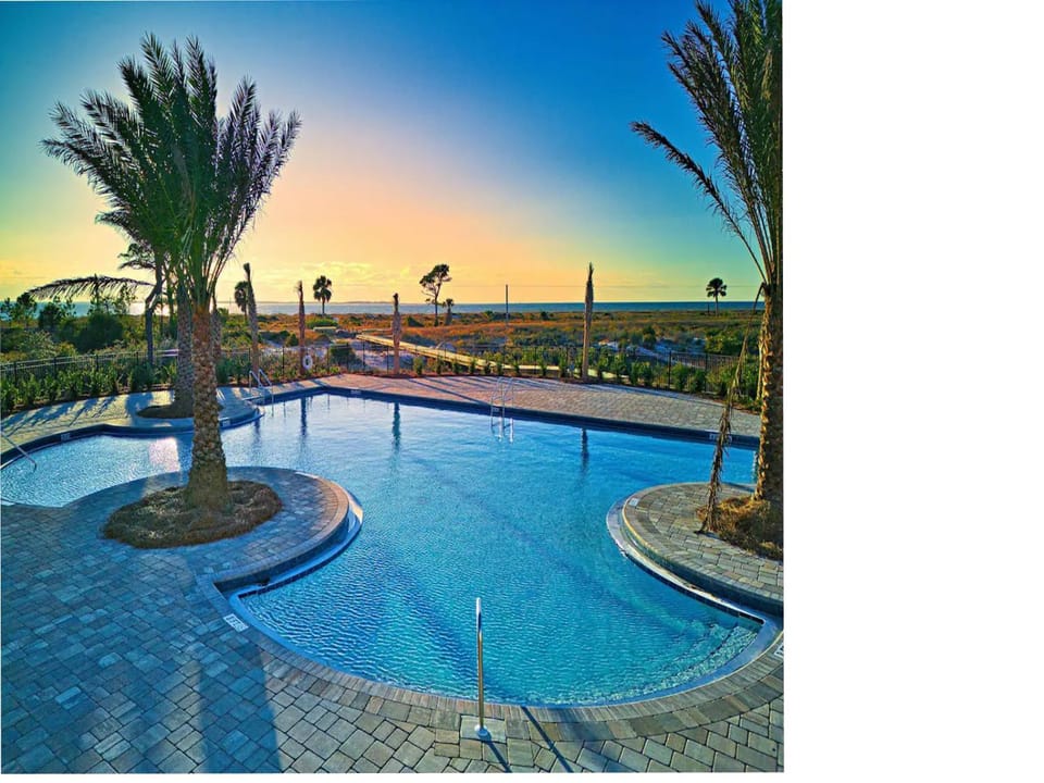 Natural landscape, Pool view, Sea view, Swimming pool, Sunset