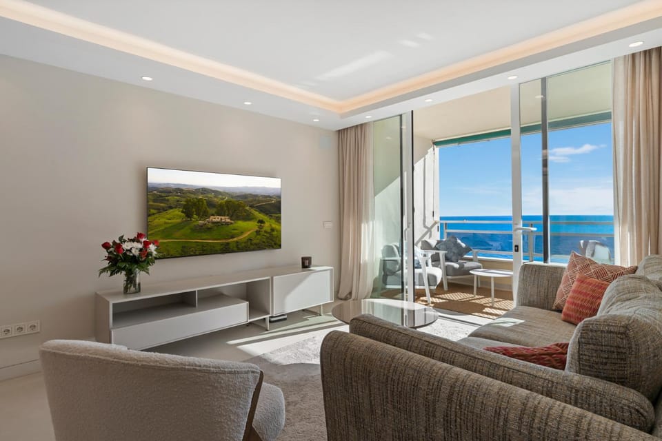 Living room, Seating area, Sea view