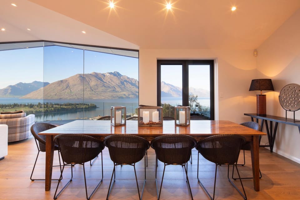 Natural landscape, Dining area, Lake view, Mountain view
