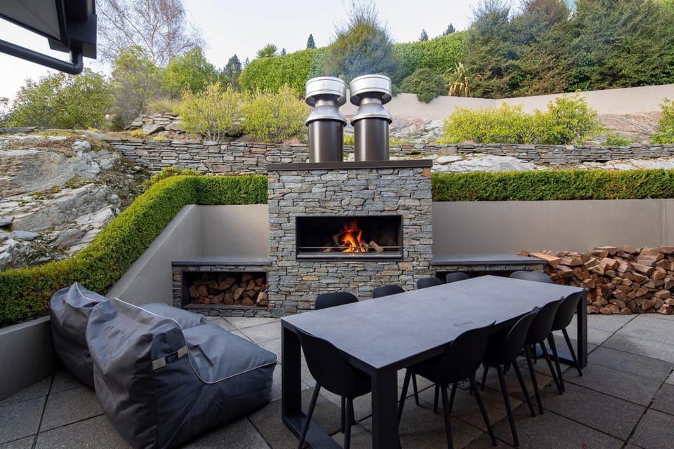 Property building, BBQ facilities, Seating area, fireplace