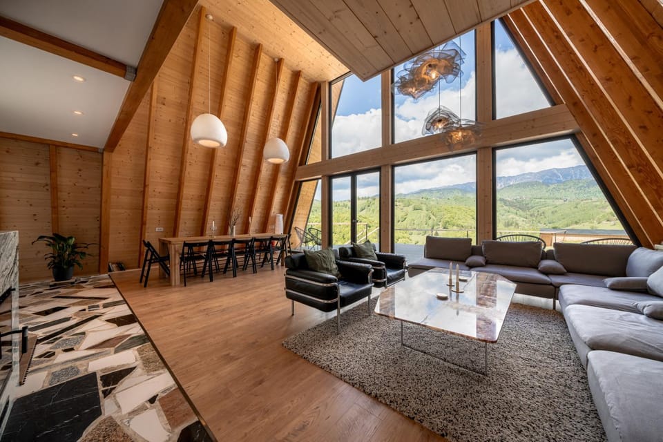 Living room, Seating area, Mountain view