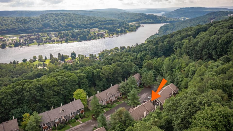 Property building, Natural landscape, Bird's eye view, River view