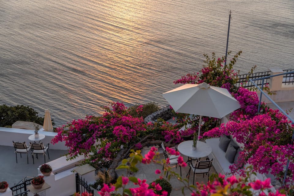 Patio, Natural landscape, Balcony/Terrace, Sea view, Sunset